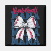 Baseball Mama Coquette Bow Game Day Baseball Mom M マグネット (正面)