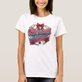 Baseball Mama Coquette Bow Retro Game Day Tシャツ (正面)