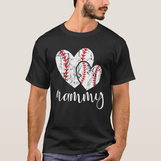 Baseball Mammy Heart Ball Proud Grandma Mother s Tシャツ (正面)
