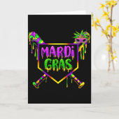 Baseball Mardi Gras Carnival Party Mask Ice Cream  カード (黄色い花)
