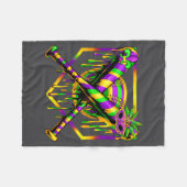 Baseball Mardi Gras Carnival Party Mask Ice Cream フリースブランケット (正面(横))