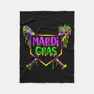 Baseball Mardi Gras Carnival Party Mask Ice Cream  フリースブランケット