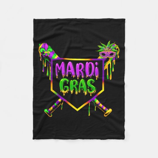 Baseball Mardi Gras Carnival Party Mask Ice Cream  フリースブランケット (正面)