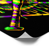 Baseball Mardi Gras Carnival Party Mask Ice Cream  ポスター (角)