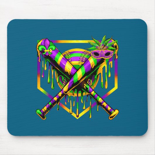 Baseball Mardi Gras Carnival Party Mask Ice Cream  マウスパッド (正面)