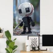 Baseball Mascot — Team-Neutral Voxel Athlete Tee ポスター (ホームオフィス)