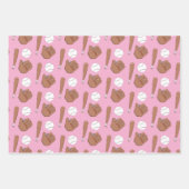 Baseball Mitt Bat Pattern Wrapping Paper Sheets  ラッピングペーパーシート (正面3)