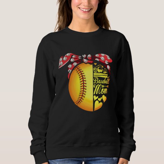 Baseball Mom Ballers Funny Softball Womens スウェットシャツ (正面)