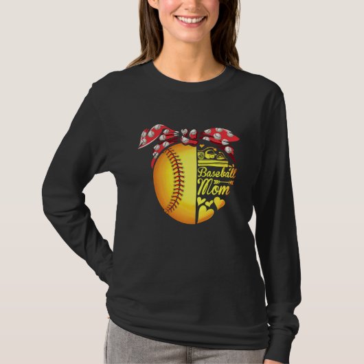 Baseball Mom Ballers Funny Softball Womens Tシャツ (正面)