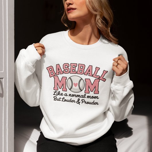 Baseball Mom cute bright Pink text スウェットシャツ