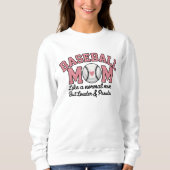 Baseball Mom cute bright Pink text スウェットシャツ (正面)