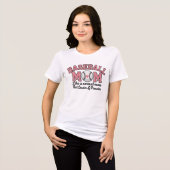 Baseball Mom cute bright Pink text トライブレンドＴシャツ (正面全面)