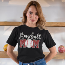 Baseball Mom cute bright red text