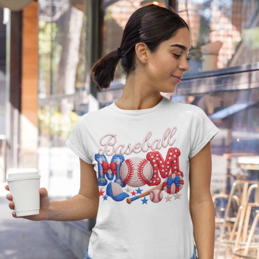 Baseball Mom Faux Yarn Style トライブレンドTシャツ