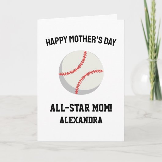 Baseball Mom Happy Mothers Day カード (正面)