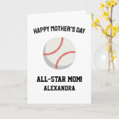 Baseball Mom Happy Mothers Day カード (黄色い花)