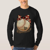 Baseball Mom Leopard  Softball Mama Mother s Day C Tシャツ (正面)