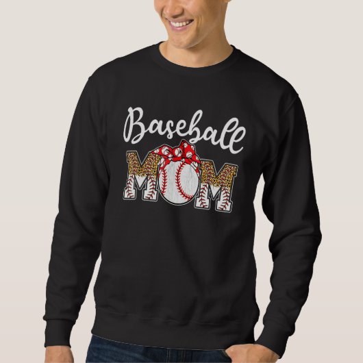 Baseball Mom Leopard Softball Mom Mother s Day 20 スウェットシャツ (正面)