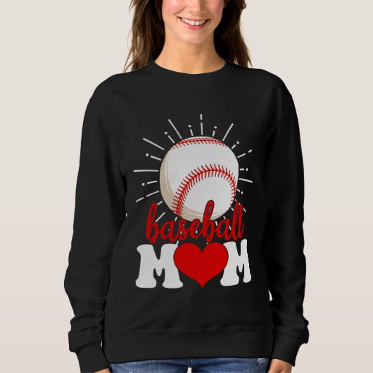 Baseball Mom Mama Mother s Day Sport スウェットシャツ (正面)