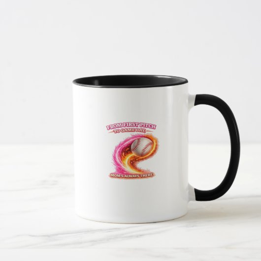Baseball Mom Mug – From First Pitch to Game Day Mo マグカップ (右)