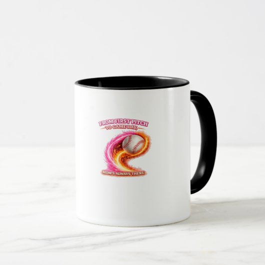 Baseball Mom Mug – From First Pitch to Game Day Mo マグカップ (正面右)