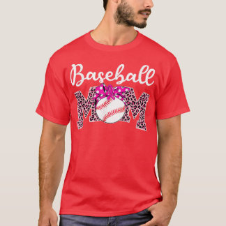 Baseball Mom Pink Ribbon Breast Cancer Awareness B Tシャツ