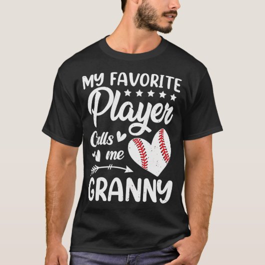 Baseball My Favorite Player Calls Me Granny Tシャツ (正面)