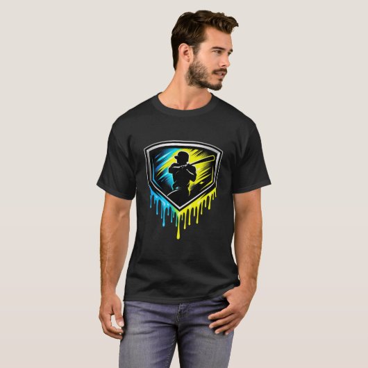 Baseball: Neon Drip Batter Shield Emblem Tシャツ (正面フル)