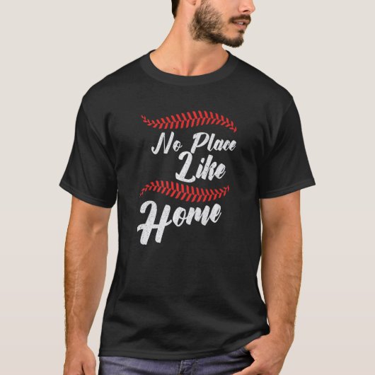 Baseball No Place Like Home Catcher Pitcher Tシャツ (正面)