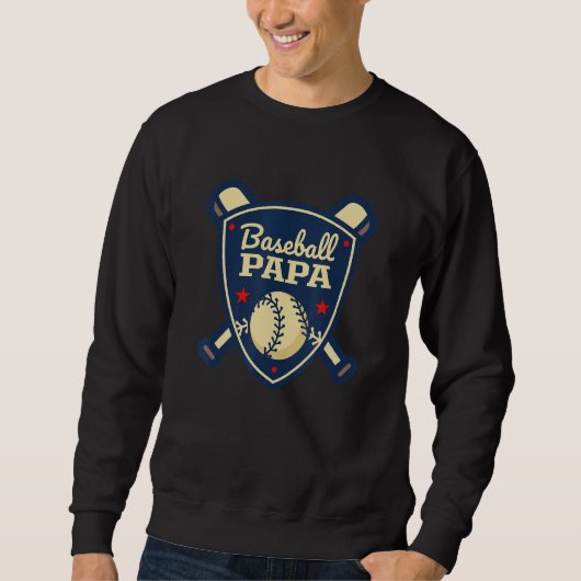 Baseball Papa Matching Family Baseball Player Fami スウェットシャツ (正面)