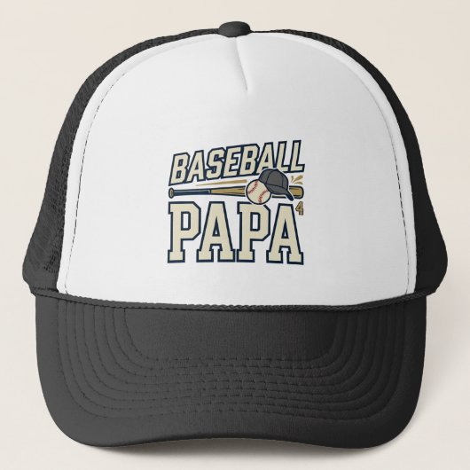 Baseball Papa Vintage Engraving Shirt Design_1 キャップ (正面)