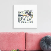 Baseball Papa Vintage Engraving Shirt Design_1 キャンバスプリント (インサイチュ (リビング))