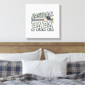 Baseball Papa Vintage Engraving Shirt Design_1 キャンバスプリント (インサイチュ (寝室))