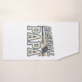 Baseball Papa Vintage Engraving Shirt Design_1 バスタオル (バスタオル)