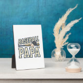 Baseball Papa Vintage Engraving Shirt Design_1 フォトプラーク (側面)