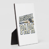 Baseball Papa Vintage Engraving Shirt Design_1 フォトプラーク (側面)
