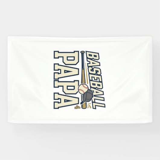 Baseball Papa Vintage Engraving Shirt Design_1 横断幕 (横)