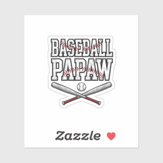 Baseball Papaw Vintage Engraving Design_1 シール (シート)