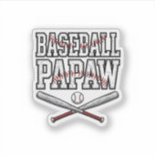 Baseball Papaw Vintage Engraving Design_1 シール (正面)