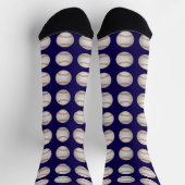 Baseball Pattern Blue Background ソックス (上部)