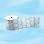 Baseball Pattern Light Blue Ribbon サテンリボン