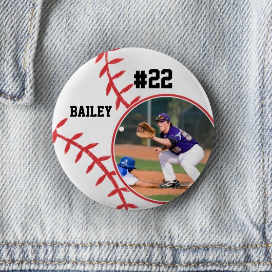 Baseball Pin Name Jersey Number Photo Button 缶バッジ
