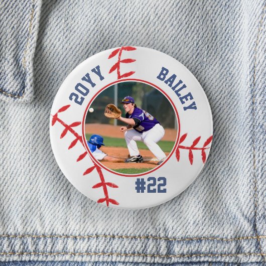 Baseball Pin Name Jersey Number Year Photo Button 缶バッジ