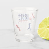 Baseball Pinstripe Sports Birthday Party ショットグラス (裏面)