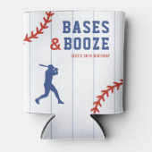 Baseball Pinstripe Sports Birthday Party 缶クーラー (正面)