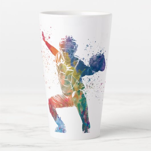 baseball player カフェラテマグ (正面)