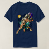 Baseball Player Astronaut Outer Space UFO Planets Tシャツ (デザイン正面)