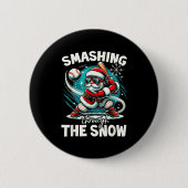 Baseball Player Christmas Santa, Smashing Through  缶バッジ (正面)