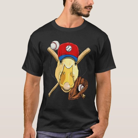 Baseball Player Duck Pitcher Catcher Baseball Coac Tシャツ (正面)