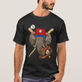Baseball Player Elephant Pitcher Catcher Baseball  Tシャツ (正面)